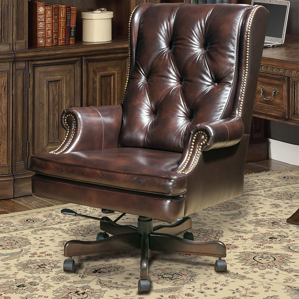 Dc#112-Ha - Desk Chair - Havana w/ Brown Base