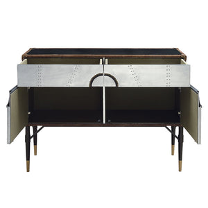Brancaster - Console Cabinet - Top Grain Leather & Aluminum