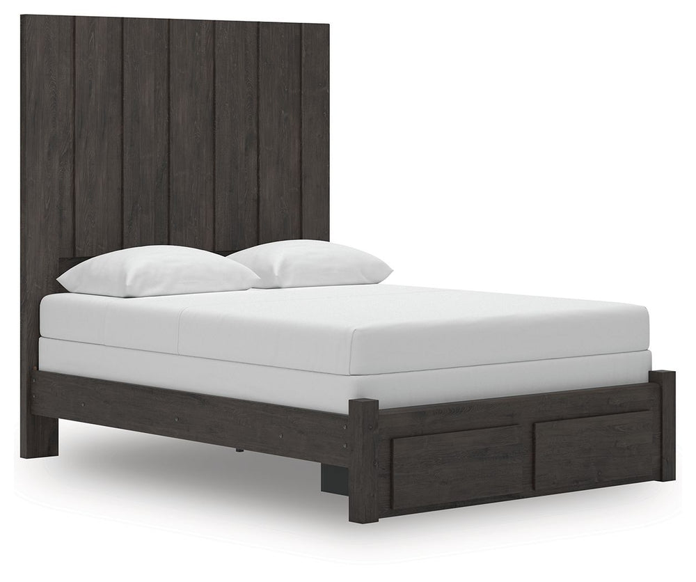 Fraluna - Panel Storage Bed Dark Gray