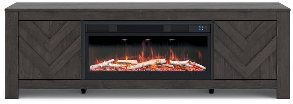 Cayboni - LG TV Stand With Fireplace Option Black Fireplace TV Stands