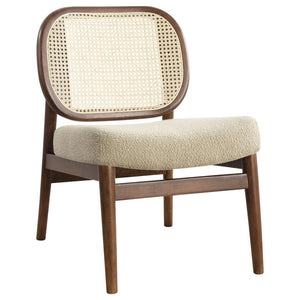 Rayo - Rattan Cane Back Accent Chair With Padded Seat Light Brown