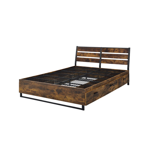 Juvanth - Bed W/Storage Rustic Oak