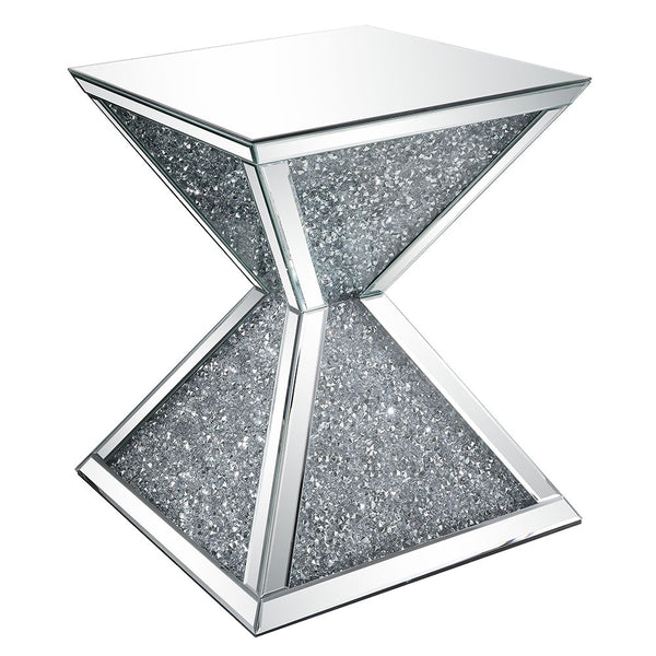 Noralie - End Table With Faux Diamonds - Mirrored