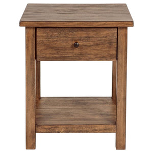 Payne - 1 Drawers Wood End Table with Shelf