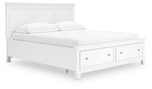 Fortman - Panel Bed White California King 2 Drawers