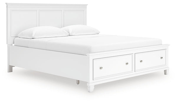Fortman - Panel Bed White California King 2 Drawers