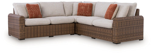 Dolan Creek - Outdoor Sectional Dark Brown 3 Pc. Sectional
