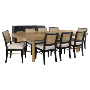 Arini - Extension Leaf Dining Table Set Black 9 Pc. Table, 8 Chairs