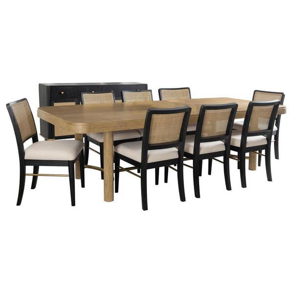 Arini - Extension Leaf Dining Table Set Black 9 Pc. Table, 8 Chairs