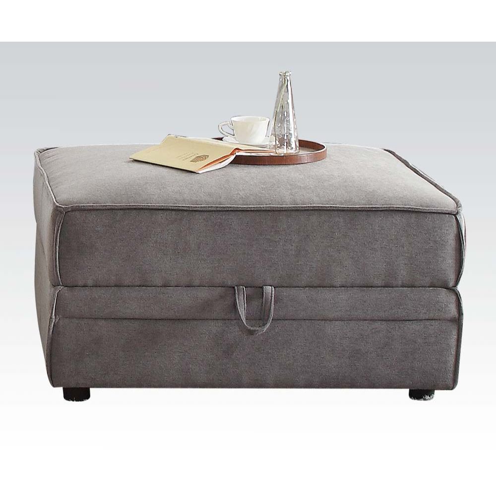 Bois - Ottoman - Gray Velvet