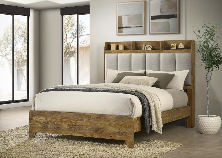 Henderson - Bookcase Panel Bed Light Brown