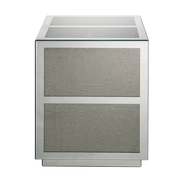 Noralie - 18" End Table With Faux Diamonds - Mirrored