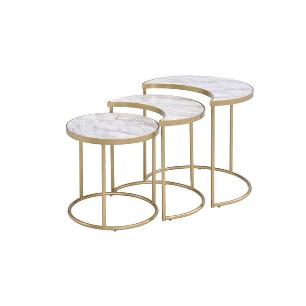 Anpay Coffee Table - Faux Marble & Gold