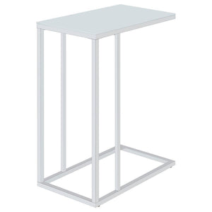 Stella - Glass Top C-Shaped Sofa Side Table - Chrome