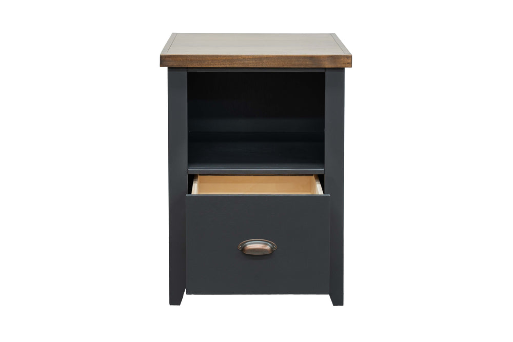 Essex - One Drawer File Cabinet - Black / Whiskey