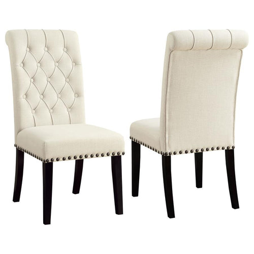 Alana - Fabric Upholstered Dining Chair Beige 2 Pieces