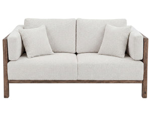 Roots - Wooden Frame Upholstered Loveseat - Talawa / Beige