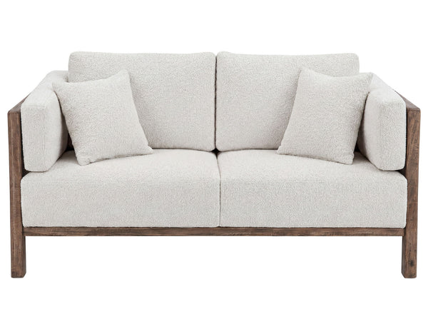 Roots - Wooden Frame Upholstered Loveseat - Talawa / Beige