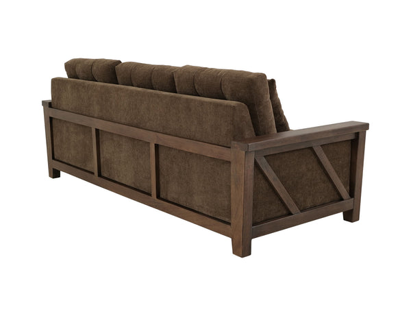 Walnut - Upholstered Sofa - Deep Forest Brown