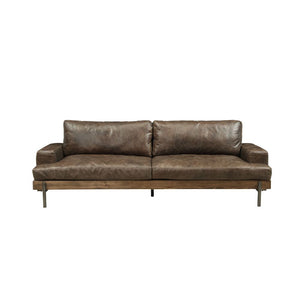 Silchester - Sofa - Distress Chocolate Top Grain Leather & Oak