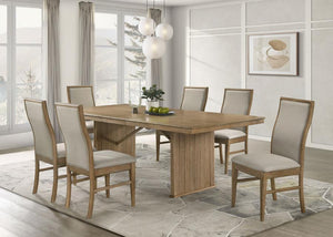 Adina - Extension Dining Set Light Brown 7 Pc. Table, 6 Chairs