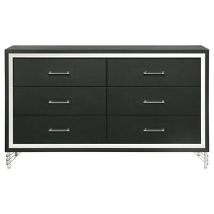 Lucia - 6-Drawer Dresser Cabinet - Black