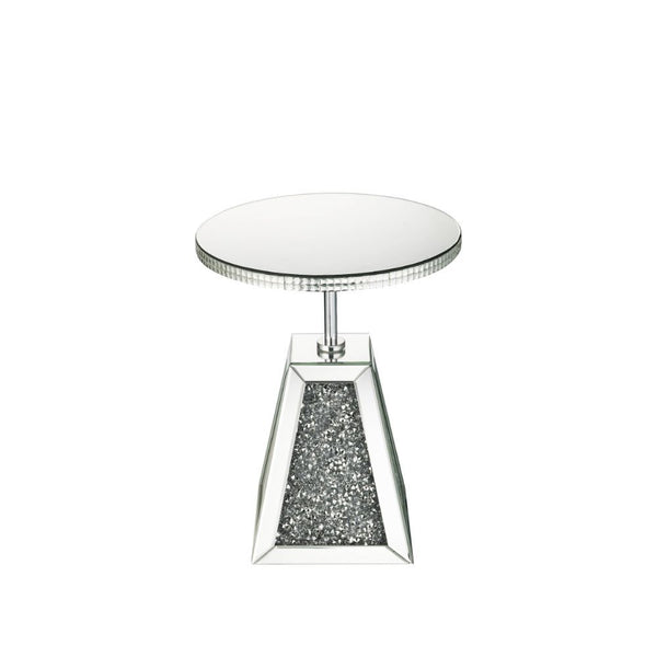 Noralie - 20" Accent Table - Mirrored & Faux Diamonds