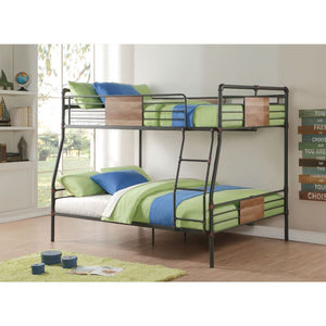Brantley - Full Long / Queen Bunk Bed - Sandy Black & Dark Bronze Hand-Brushed
