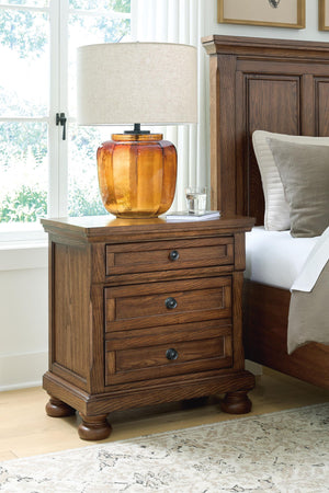 Zackaryn - Two Drawer Night Stand - Warm Brown