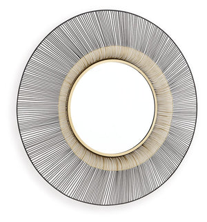 Dallmen - Accent Mirror - Black / Gold Finish