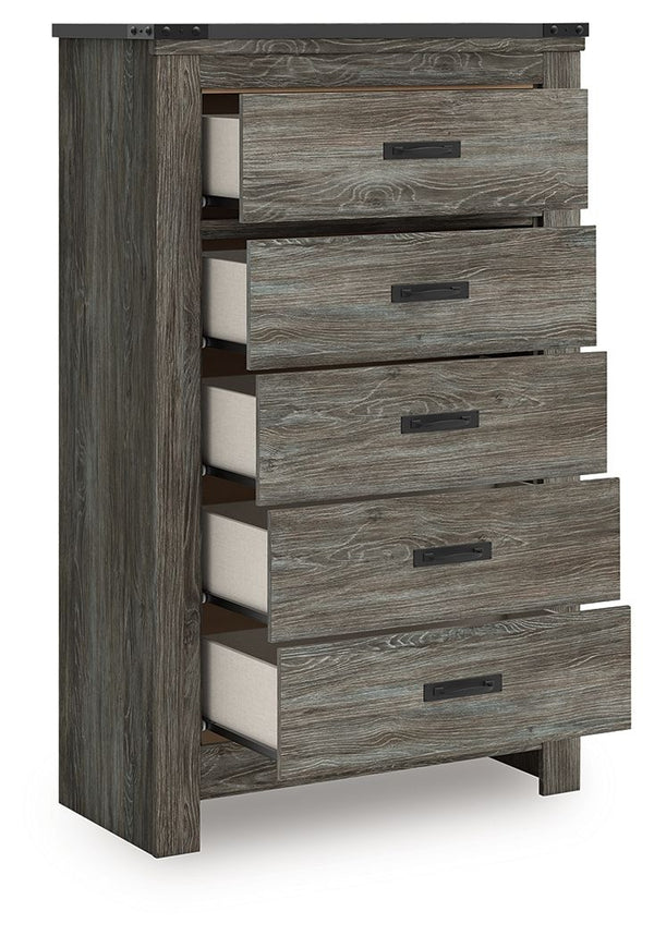 Frandern - Five Drawer Chest - Gray
