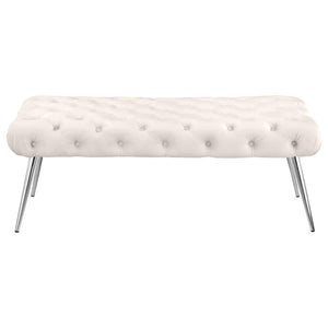 Ella - Upholstered Tufted Bench Metal Legs