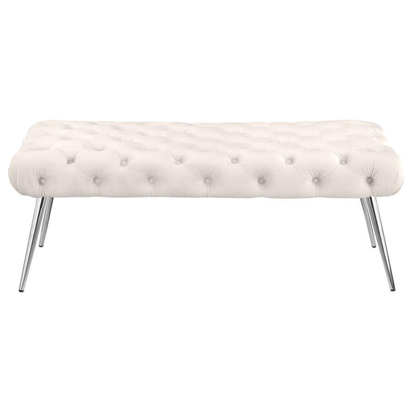 Ella - Upholstered Tufted Bench Metal Legs