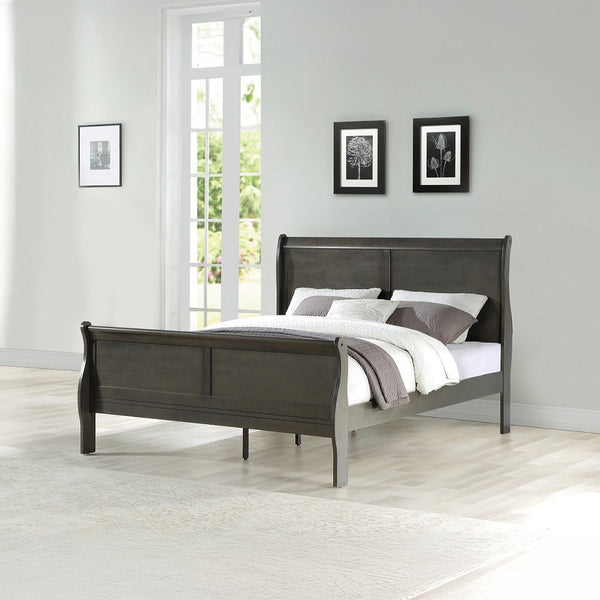 Louis Philippe - Bed Dark Gray King
