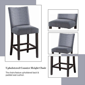 Yelena - Counter Height Chair (Set of 2) - Fabric & Weathered Espresso