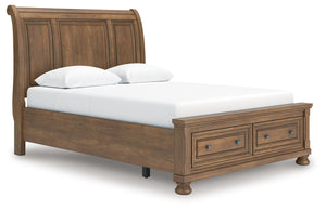 Feddinger - Storage Sleigh Bed Light Brown
