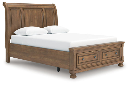 Feddinger - Storage Sleigh Bed Light Brown