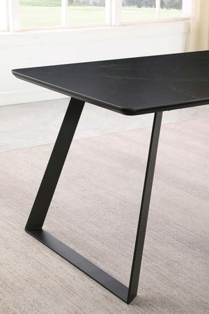 Smith - Rectangular Ceramic Top Dining Table - Black