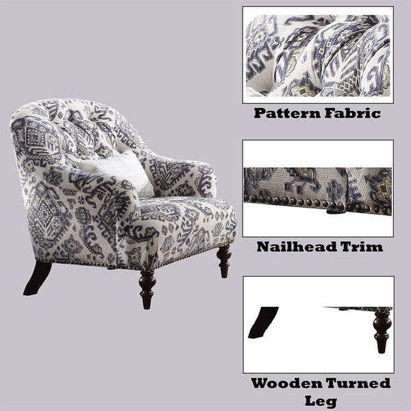 Saira - Chair With Pillow - Pattern Fabric