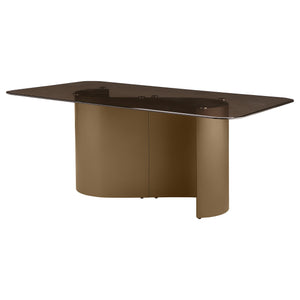 Edson - Rectangular Glass Top Dining Table - Bronze