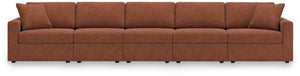 Modmax - Spice - Sectional Light Brown 5 Pc. Sectional With 3 Armless Chairs And Laf Raf Corner Chairs