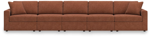 Modmax - Spice - Sectional Light Brown 5 Pc. Sectional With 3 Armless Chairs And Laf Raf Corner Chairs
