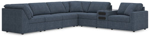 Modmax - Ink - Sectional Blue 7 Pc. Sectional With Raf Corner Chair And Audio Console