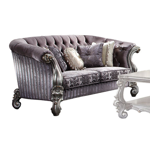 Versailles - Loveseat With 5 Pillows Antique Platinum