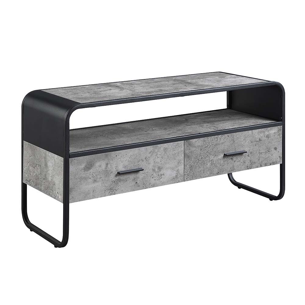 Raziela - TV Stand Black 3 Drawers