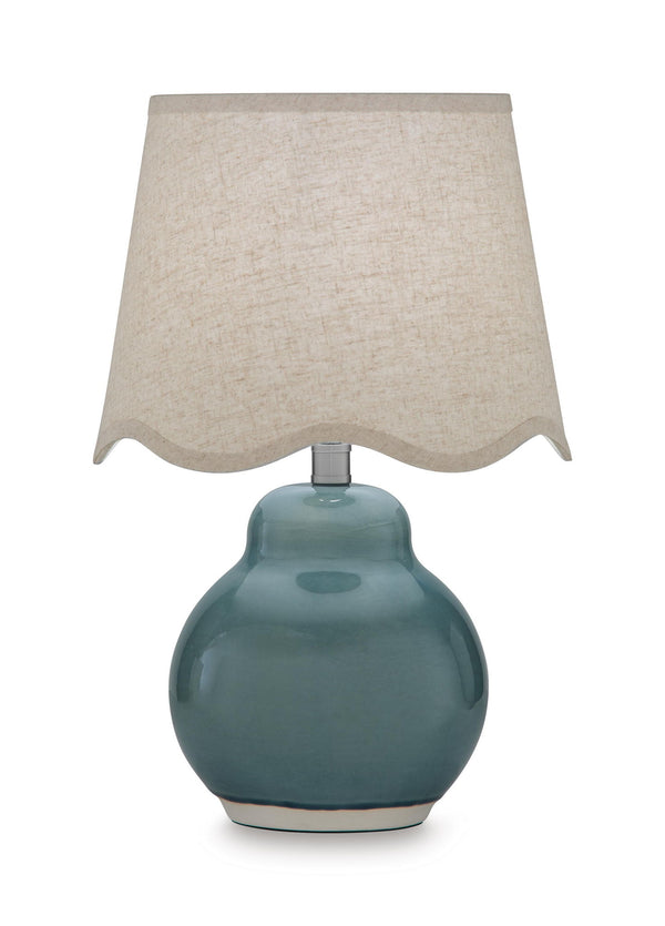 Byronburg - Ceramic Table Lamp - Blue / Beige