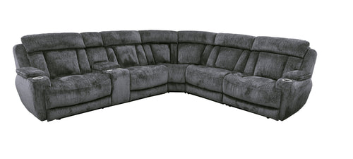 Dalton - Modular Power Reclining Sectional Lucky Charcoal 6 Pc. Sectional
