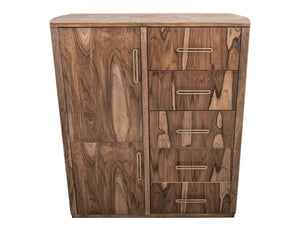 Balam - Gentleman Chest With 5 Drawer & 2 Door - Light Brown