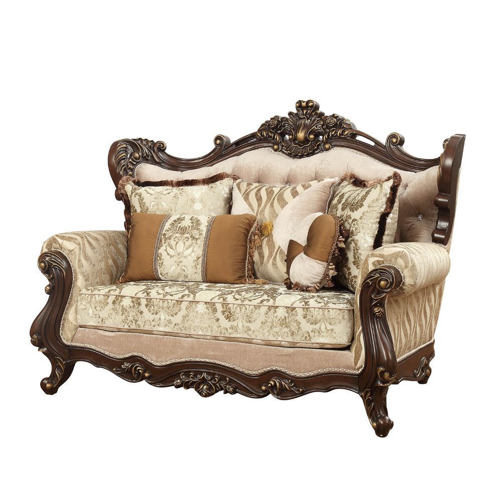 Shalisa - Loveseat - Fabric & Walnut