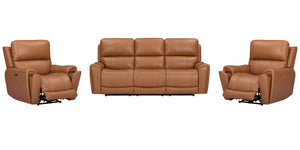 Hancock - Zero Gravity Power Reclining Sofa Set Apple Cider 3 Pc. Sofa, 2 Recliners
